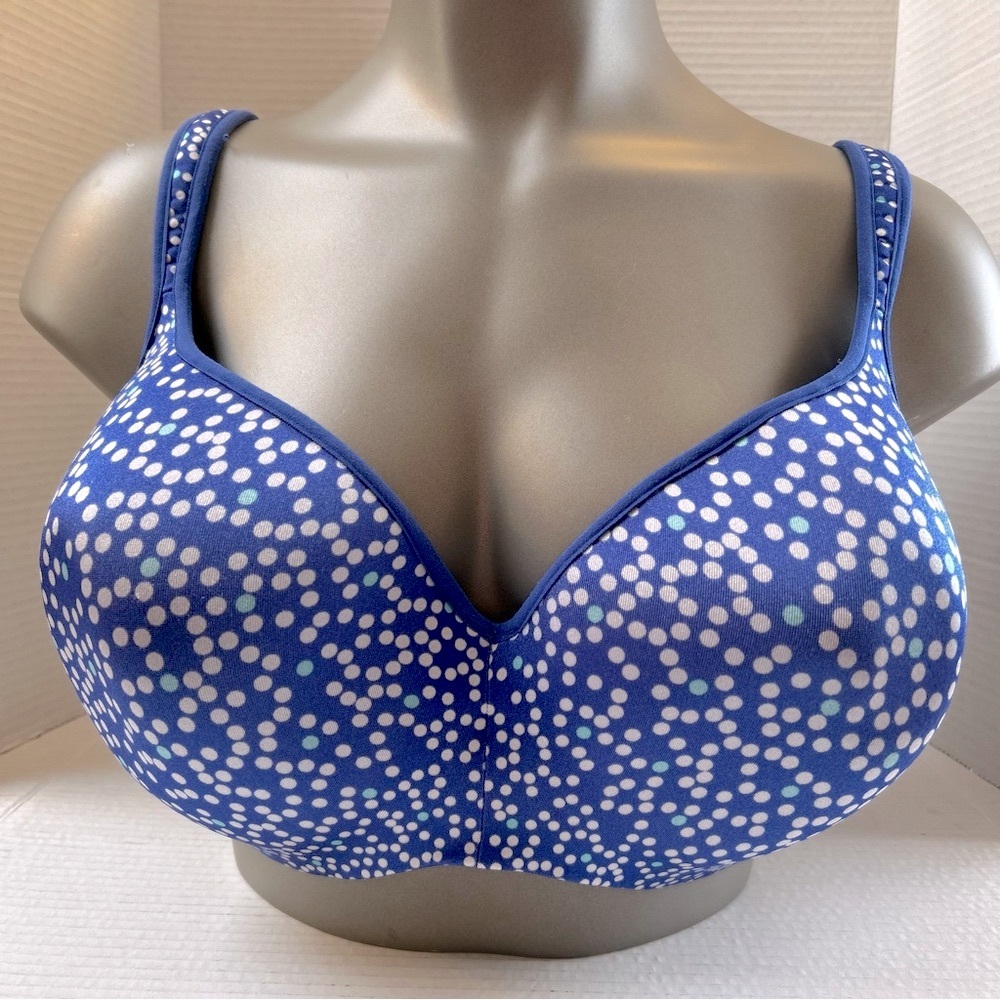 Deesse by Addition Elle 38H Blue Dot T-Shirt Bra With Underwire